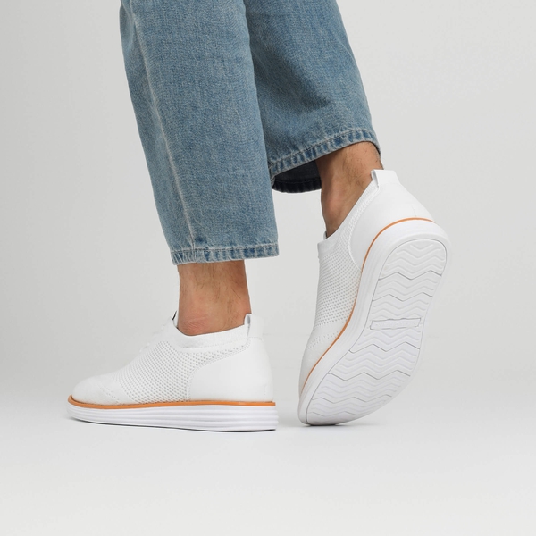[KnitFlex Breeze+] Men's Mesh Wingtip Oxford Sneakers - WHITE - 8